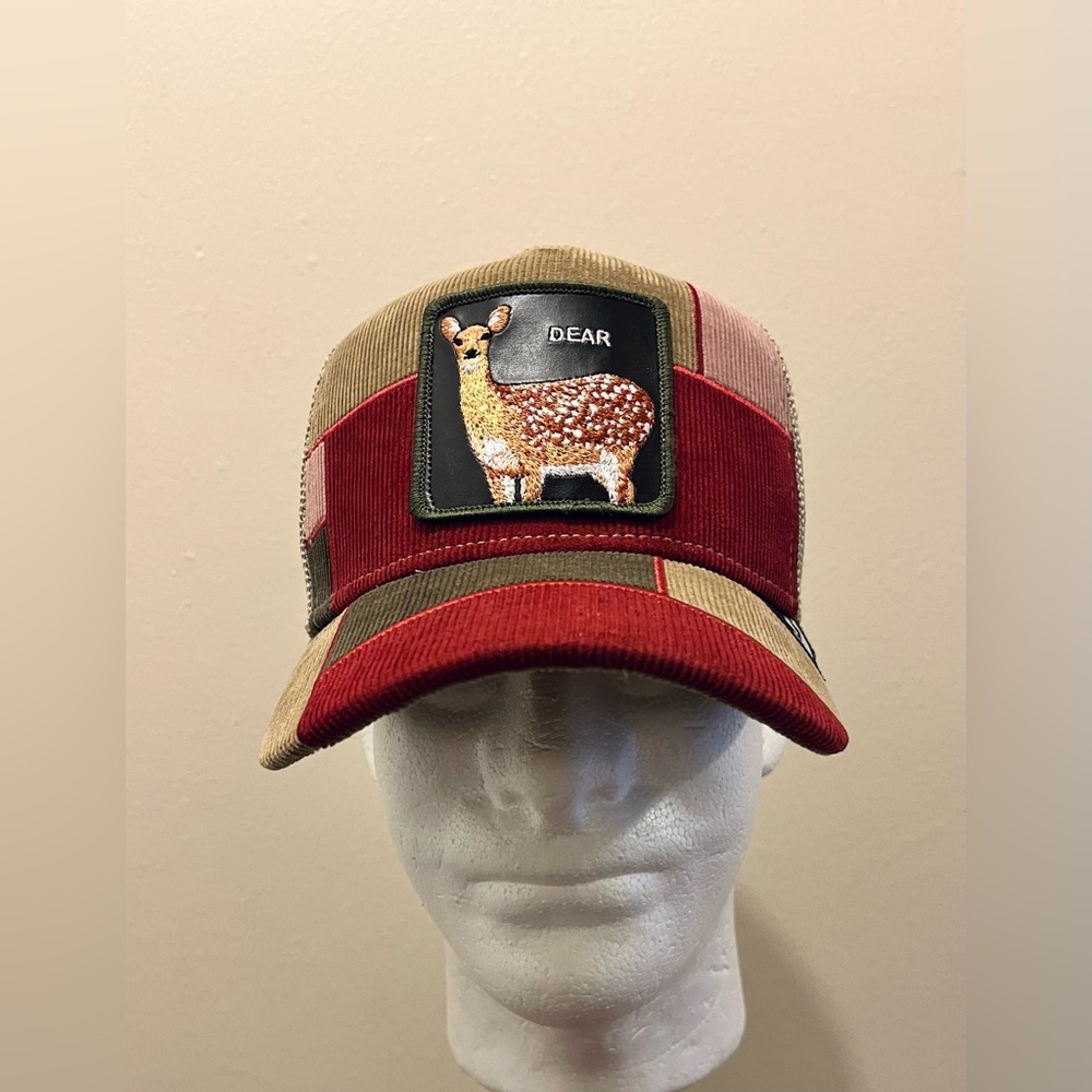 Letter Opener Dear Deer Hat Goorin Bros Animal Trucker Snapback Corduroy Patch